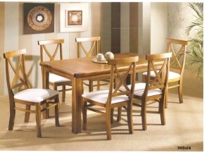 Conjunto Mesa de Jantar Uriel Hannover X com 06 Cadeiras 1.60 x 0.85 Retangular